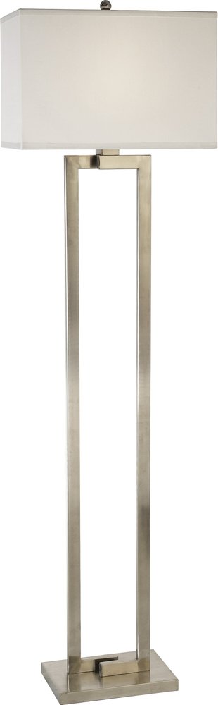 61" Metal Floor Lamp With White Fabric Shade