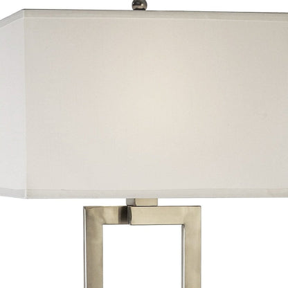 61" Metal Floor Lamp With White Fabric Shade
