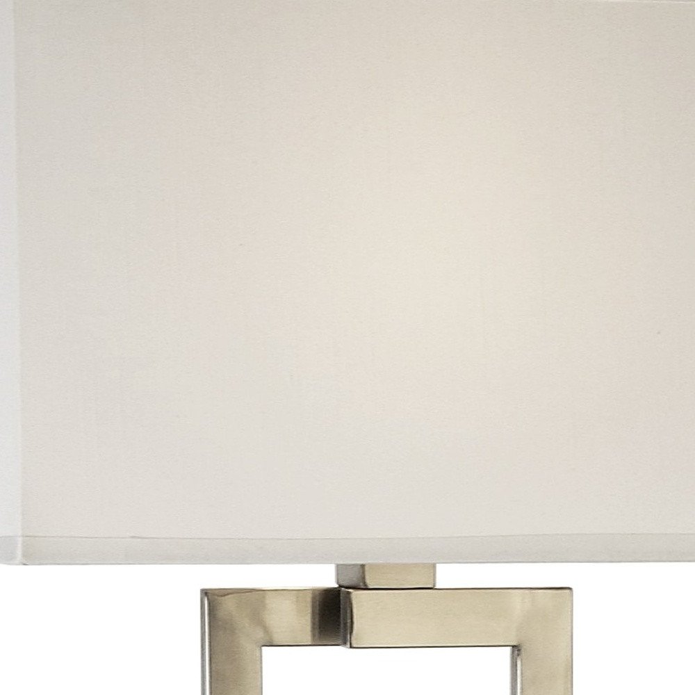 61" Metal Floor Lamp With White Fabric Shade