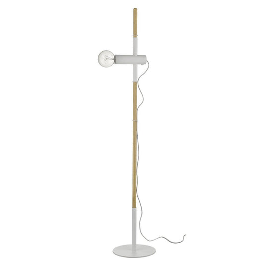 55" Brown And White Reading Floor Lamp
