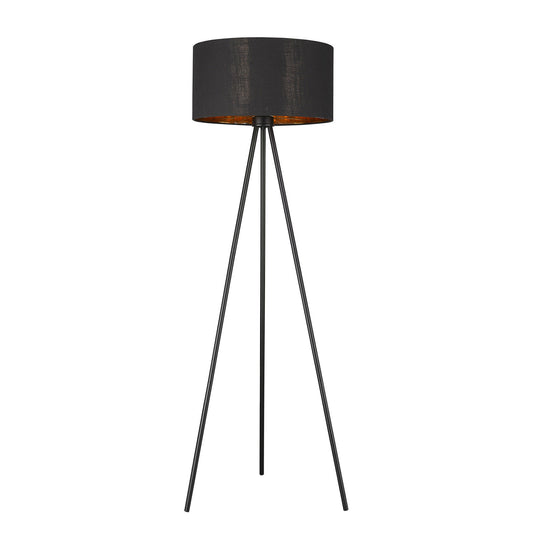 58" Matte Tripod Floor Lamp With Black Drum Shade