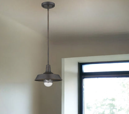 Antique Bronze Shallow Plate Adjustable Pendant Light