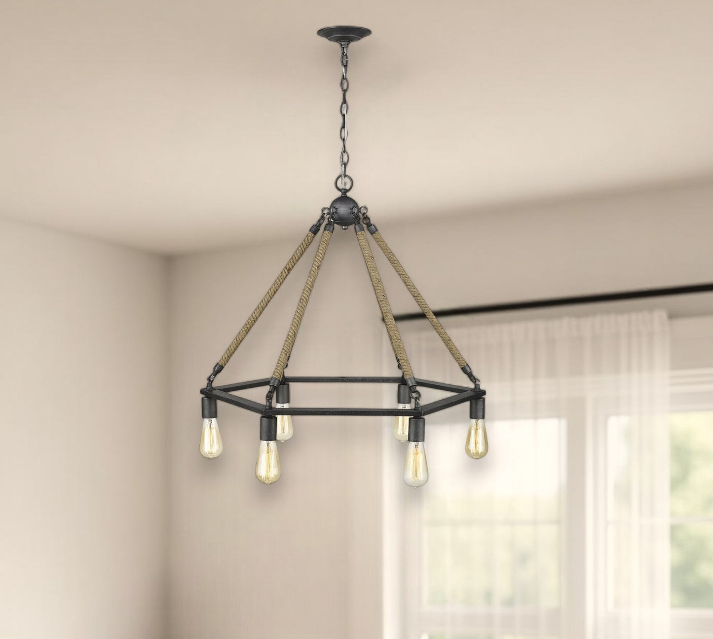 Holden 6-Light Antique Gray Wagon Wheel Chandelier