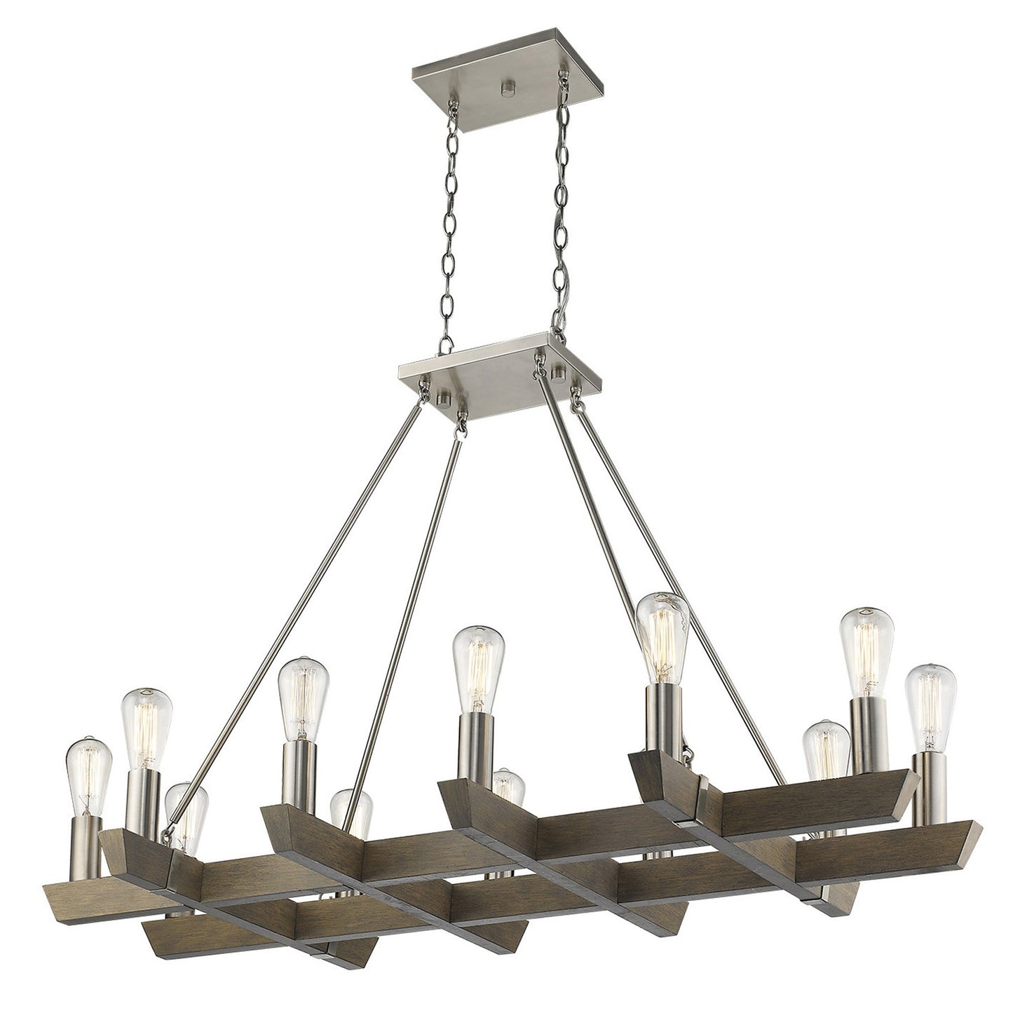 Finnick 12-Light Satin Nickel Chandelier