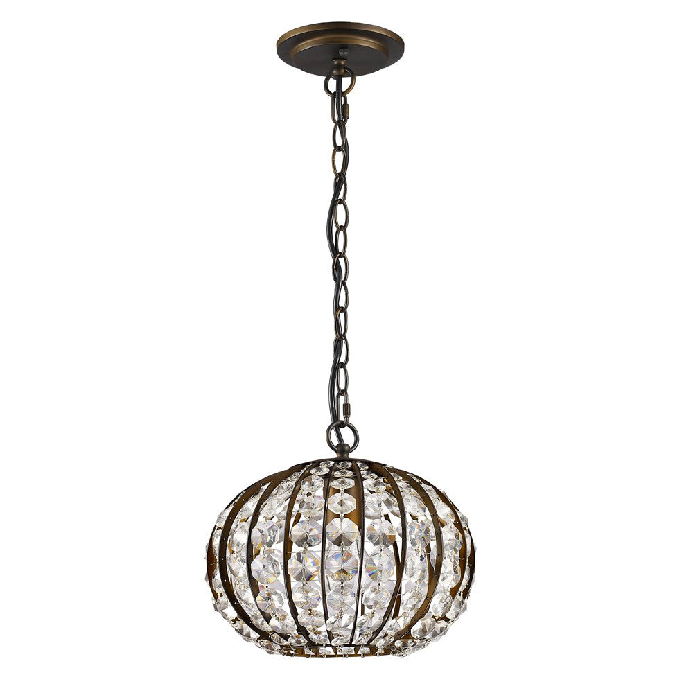 Olivia 1-Light Oil-Rubbed Bronze Crystal Globe Pendant