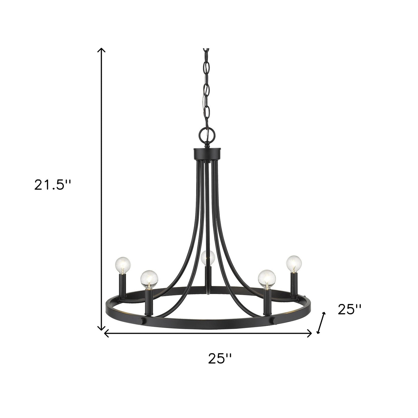 Sawyer 5-Light Matte Black Chandelier