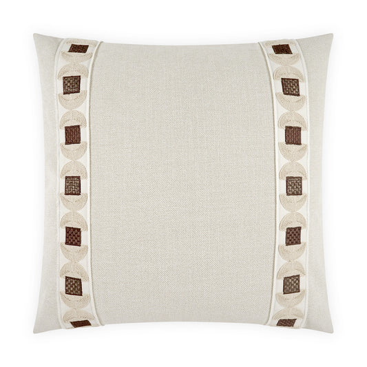 D.V. KAP HOME   24" x 24" Demeter Pillow Global, Farmhouse, Band / Ribbon    - 3981-2424