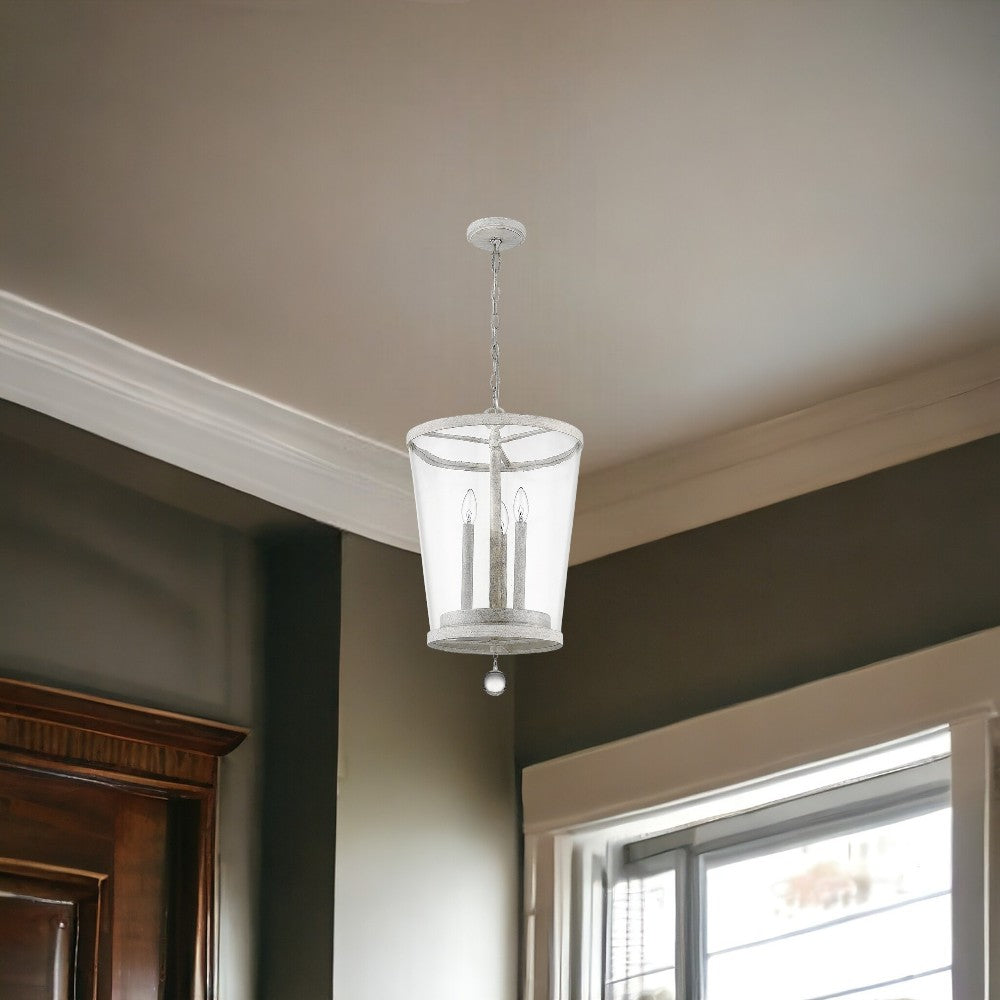 Callie 3-Light Country White Foyer Pendant