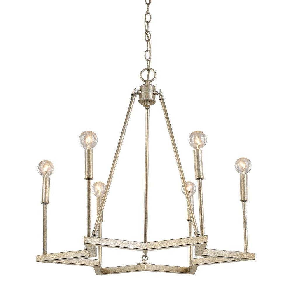 Reagan 6-Light Washed Gold Chandelier