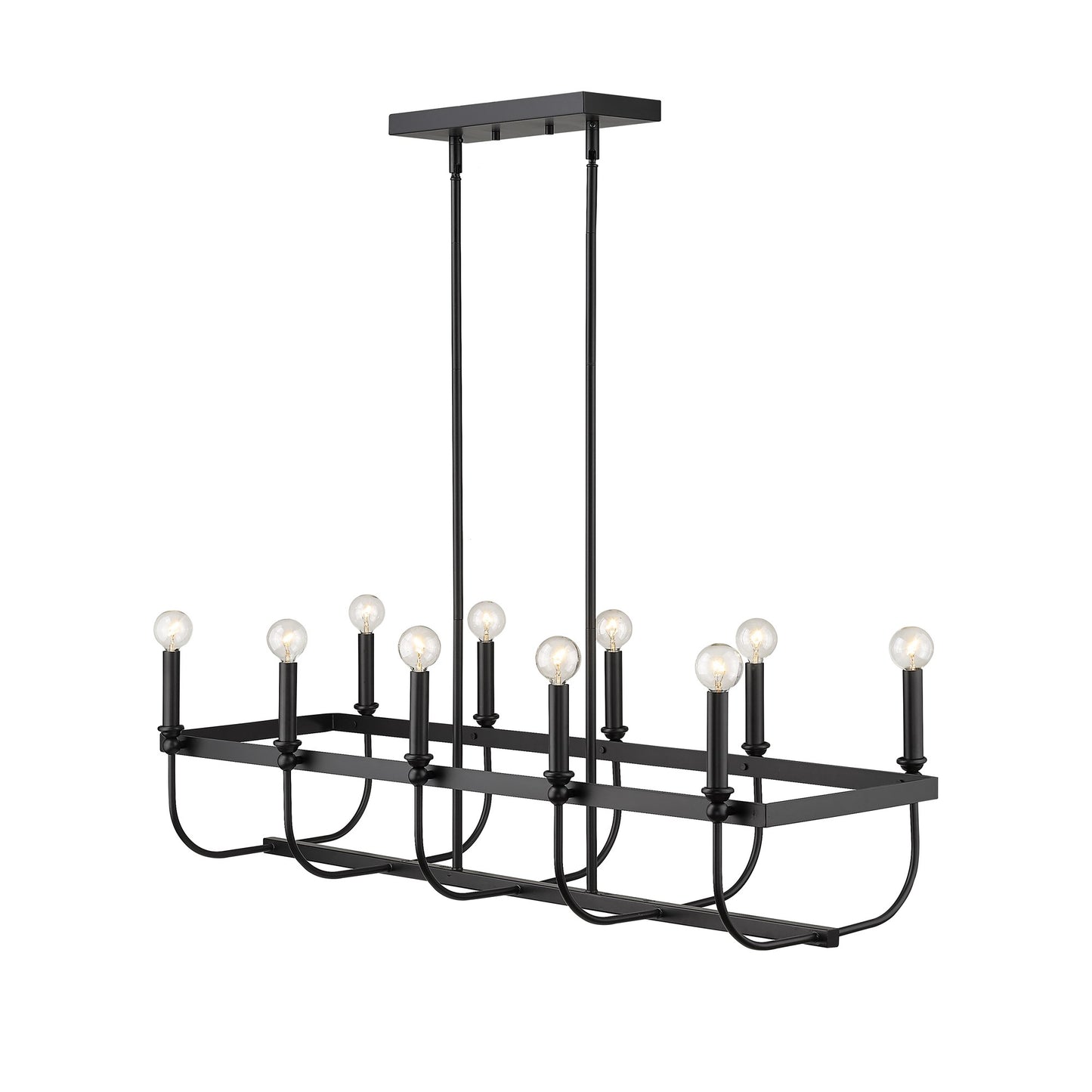 Beckett 10-Light Matte Black Island Pendant