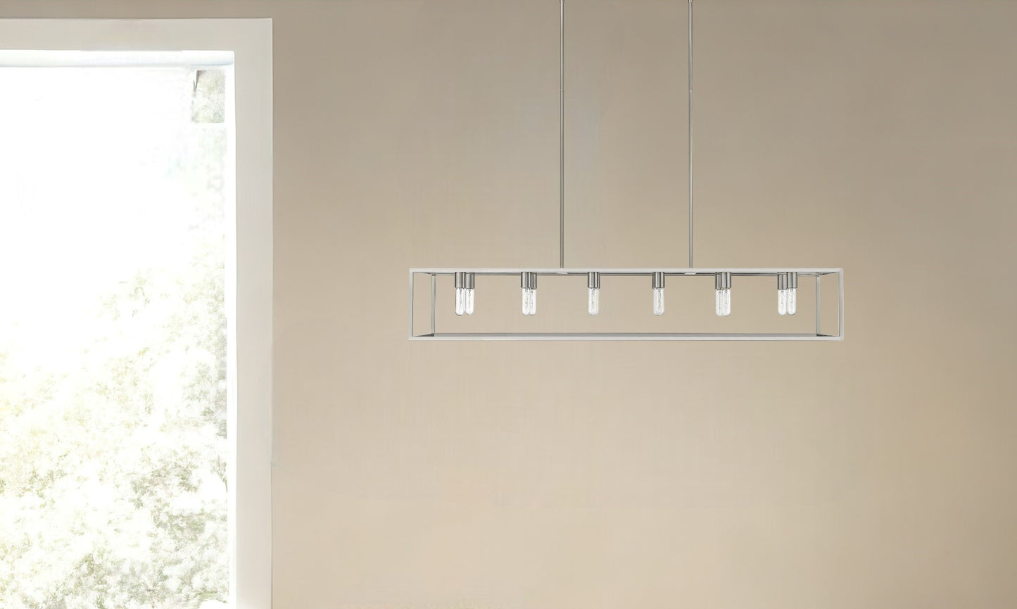 Cobar 12-Light Satin Nickel Island Pendant