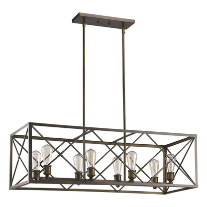 Brooklyn 8-Light Oil-Rubbed Bronze Island Pendant With Metal Framework Shade