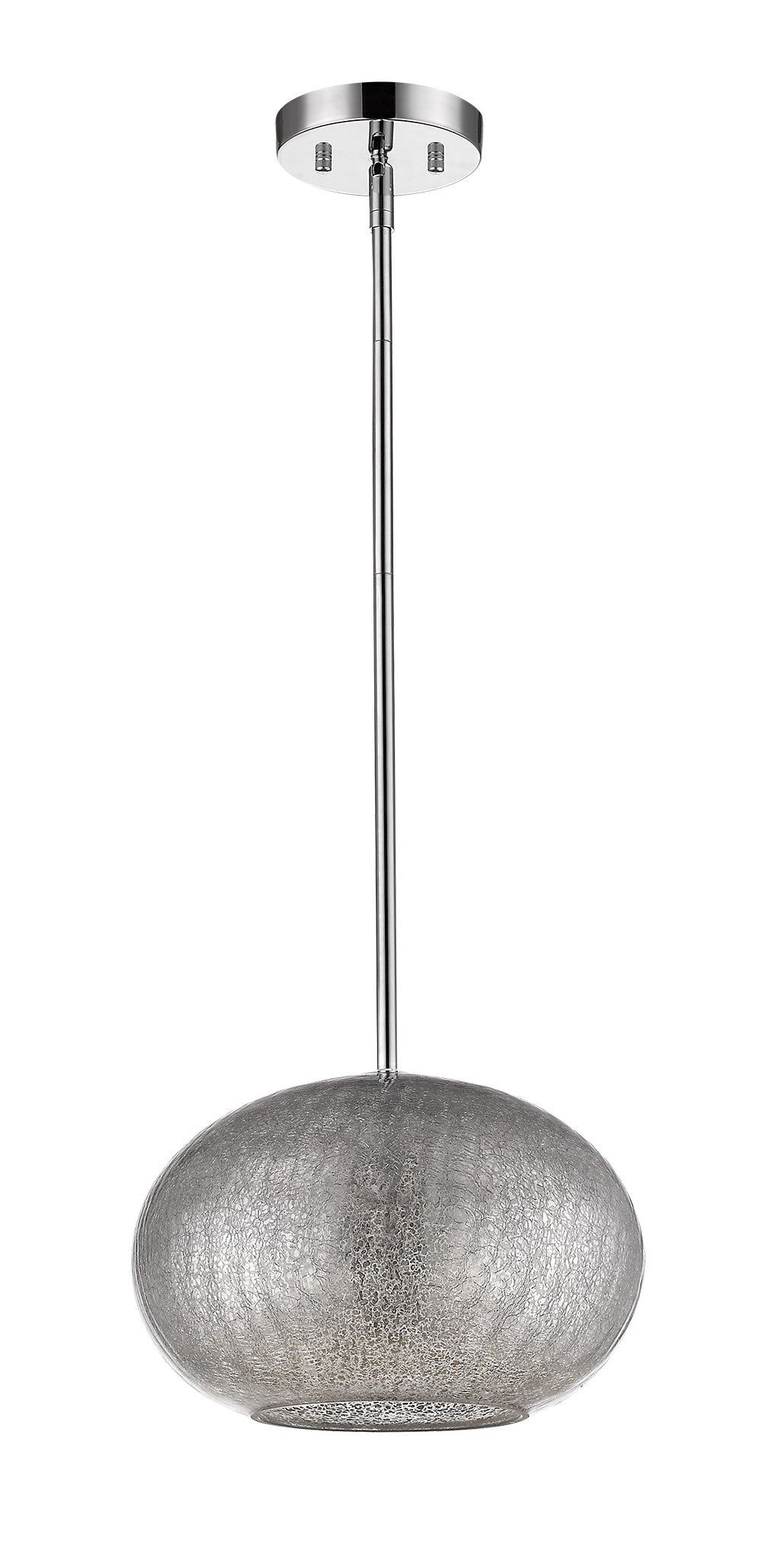 Brielle 1-Light Polished Nickel Pendant With Textured Glass Shade