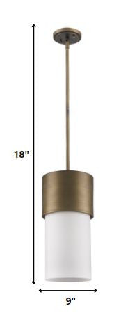 Midtown 1-Light Raw Brass Pendant With Frosted Glass Shade