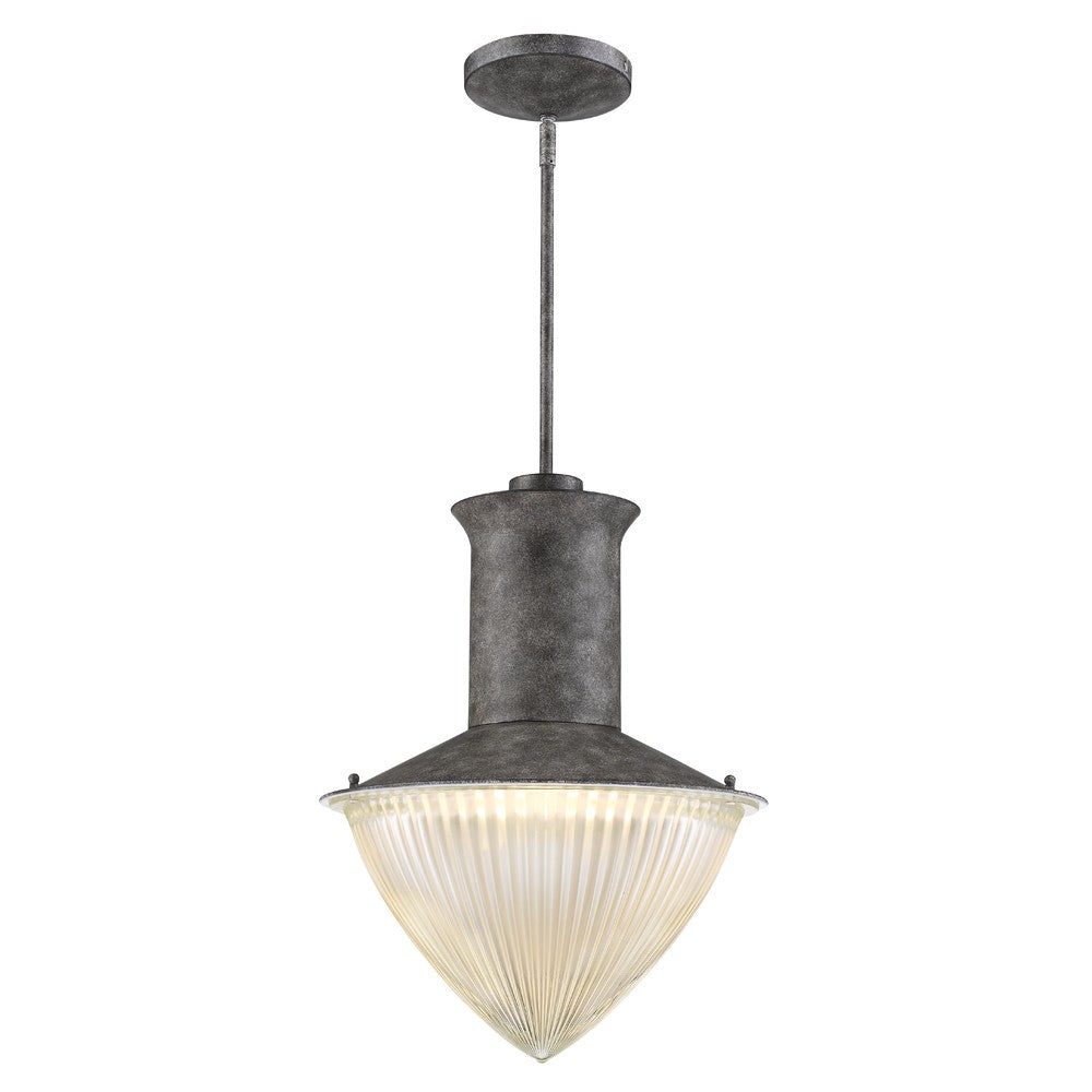 Skylar 1-Light Ash Pendant With Halophane Glass Shade