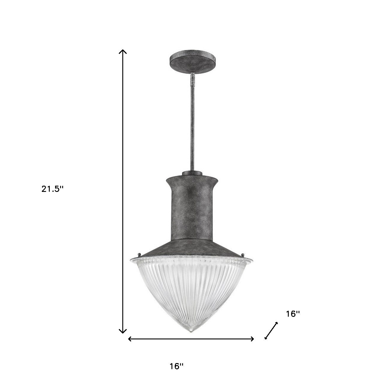 Skylar 1-Light Ash Pendant With Halophane Glass Shade