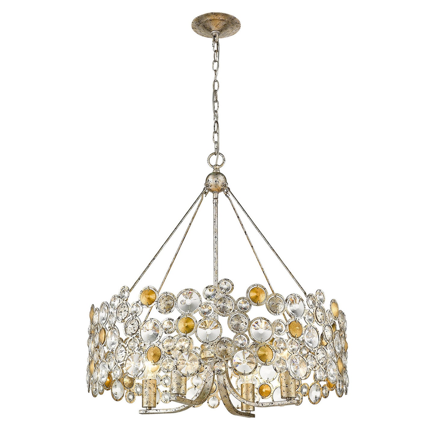 Vitozzi 4-Light Antique Silver Leaf Chandelier