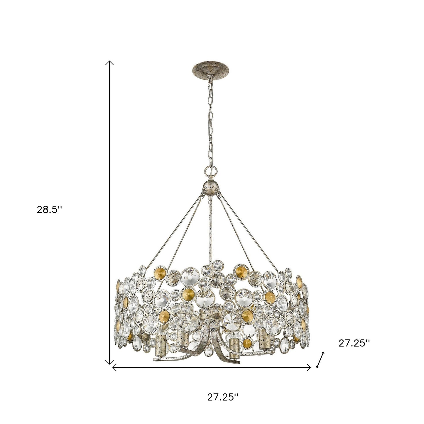 Vitozzi 4-Light Antique Silver Leaf Chandelier