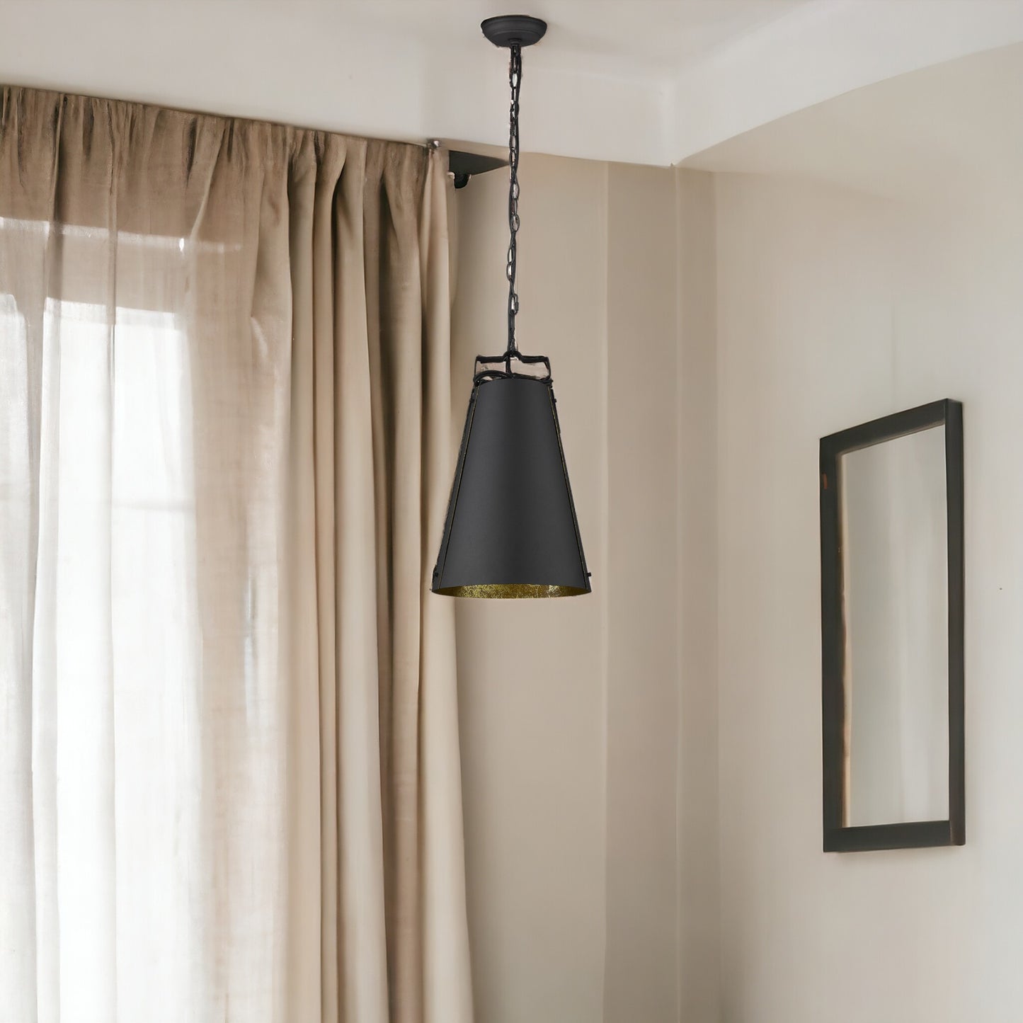 Faza 1-Light Matte Black Pendant