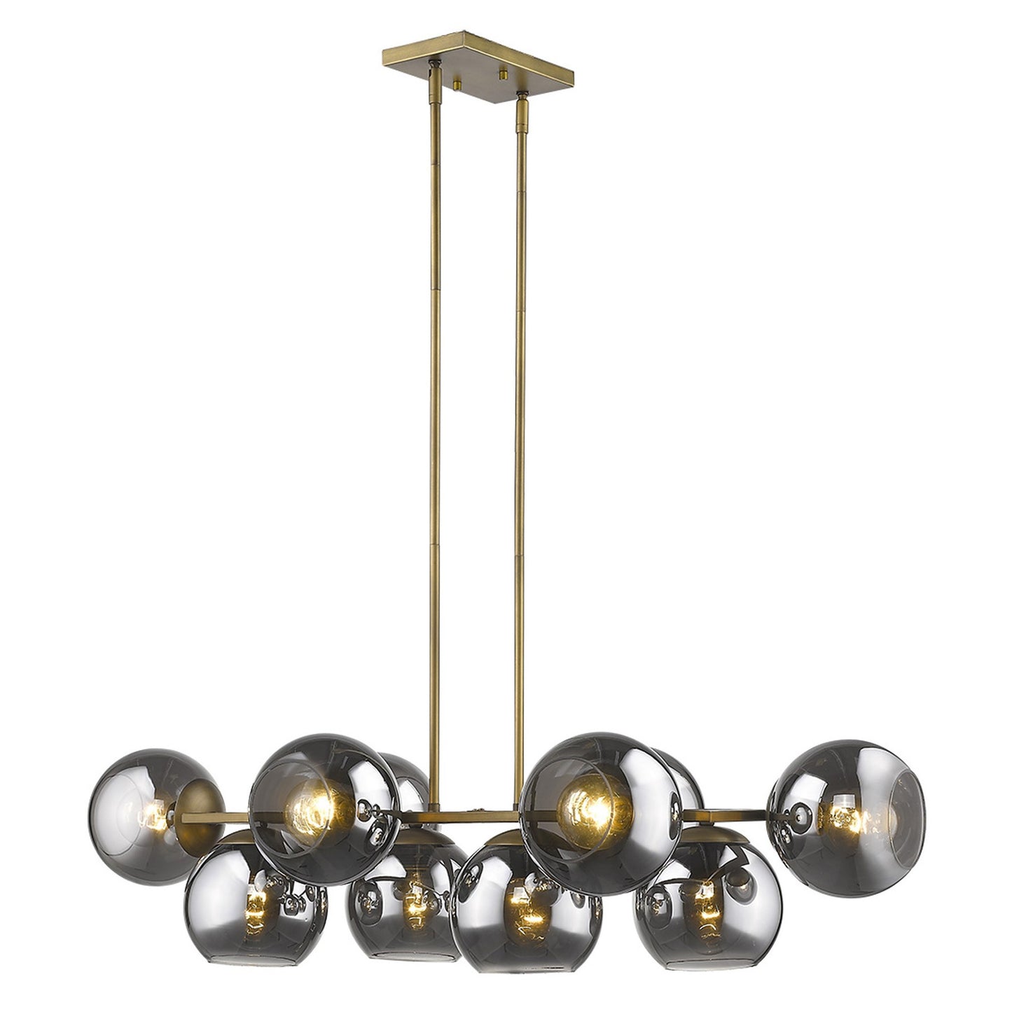 Lunette 10-Light Aged Brass Island Pendant