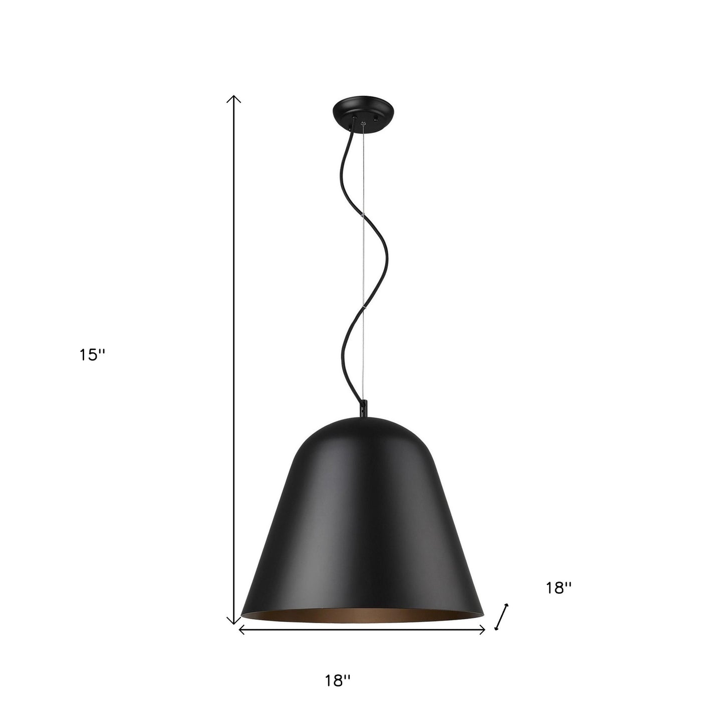 Knell 1-Light Matte Black Pendant