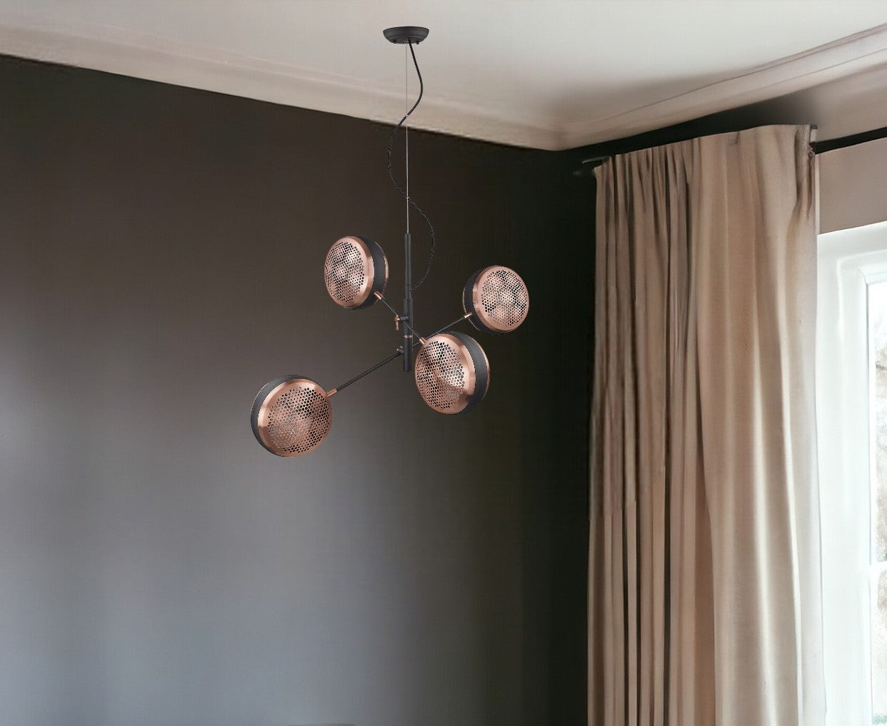 Tholos 4-Light Matte Black Pendant