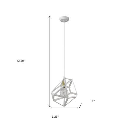 Hedron 1-Light White Pendant