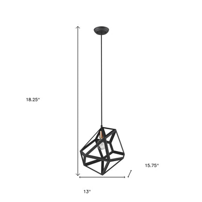 Hedron 1-Light Matte Black Pendant