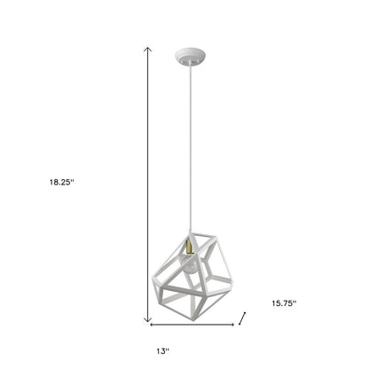 Hedron 1-Light White Pendant