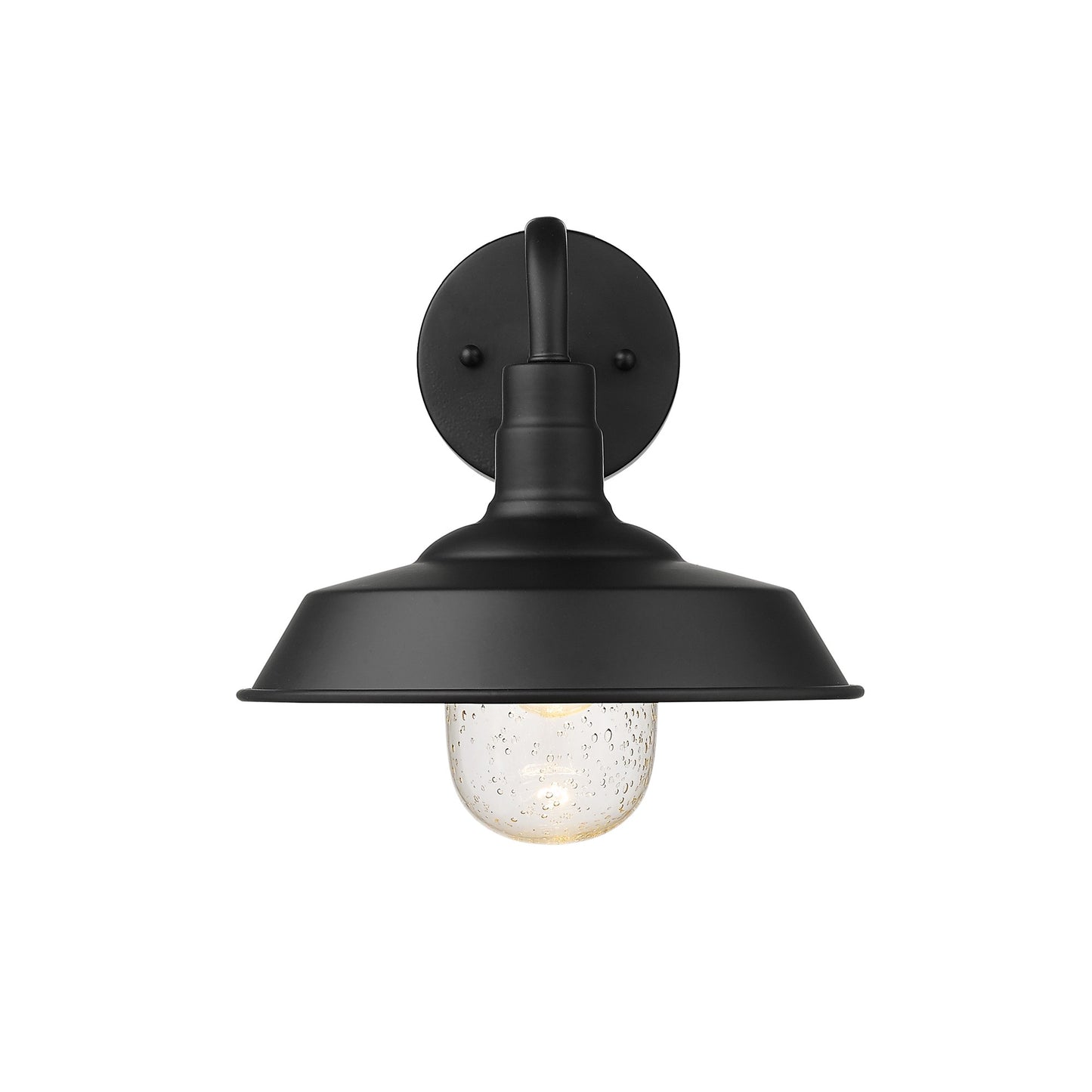 Matte Black Shallow Plate Shape Wall Light