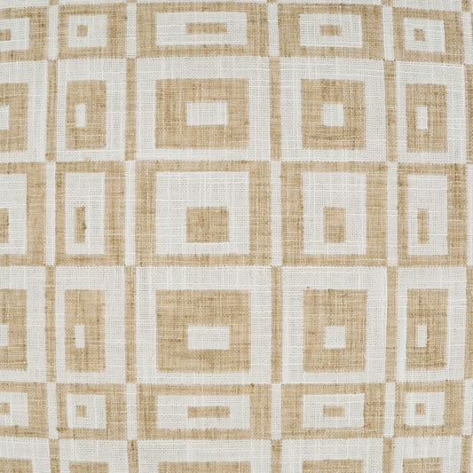 D.V. KAP HOME 3985-W-YARD Cubic Fabric - White Geometric, Modern, Global  Tan,Taupe, White   - Cubic