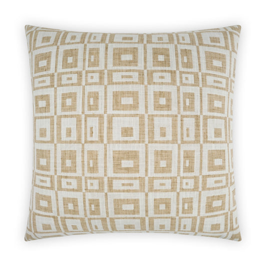D.V. KAP HOME   24" x 24" Cubic Pillow - White Geometric, Modern, Global    - 3985-W-2424