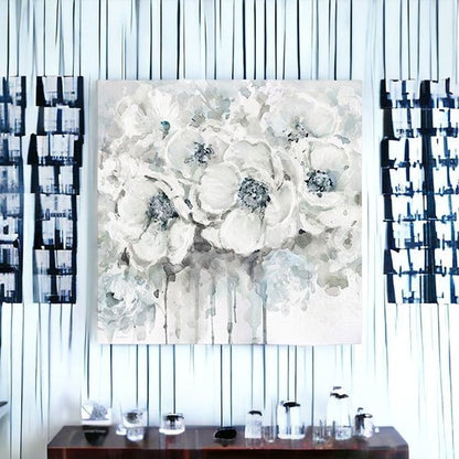 Winter Blues Flower Unframed Print Wall Art