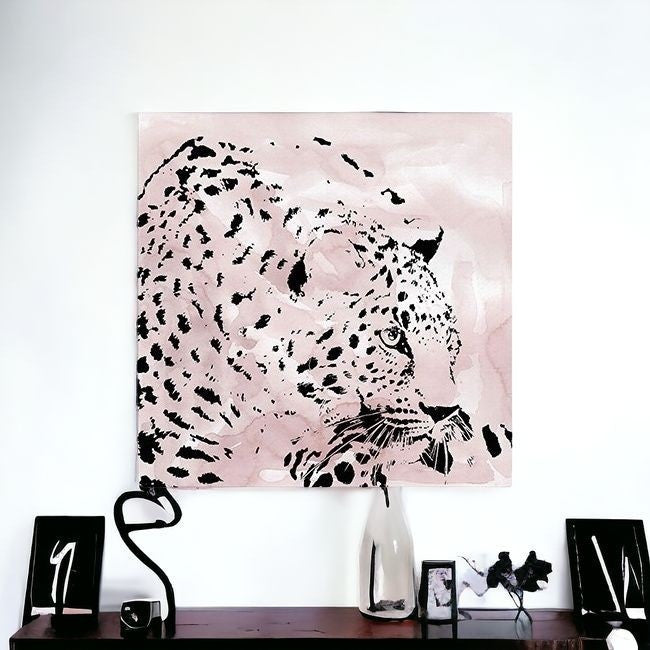 Pink Laying Leopard Unframed Print Wall Art