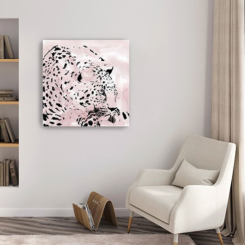 Pink Laying Leopard Unframed Print Wall Art