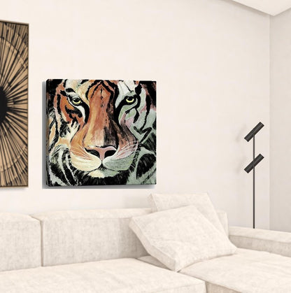 Staring Tiger Portrait Unframed Print Wall Art