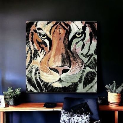 Staring Tiger Portrait Unframed Print Wall Art