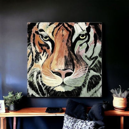 Staring Tiger Portrait Unframed Print Wall Art