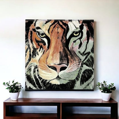 Staring Tiger Portrait Unframed Print Wall Art