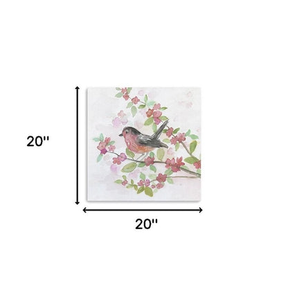 Flower And Bird Unframed Print Wall Art