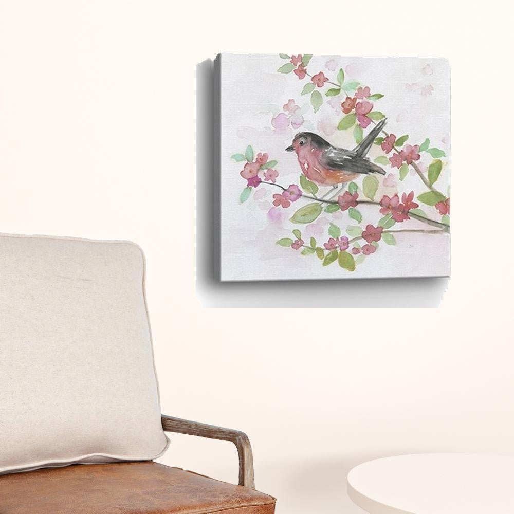 Flower And Bird Unframed Print Wall Art