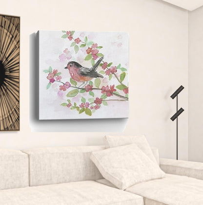 Flower And Bird Unframed Print Wall Art