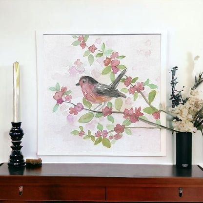Flower And Bird Unframed Print Wall Art