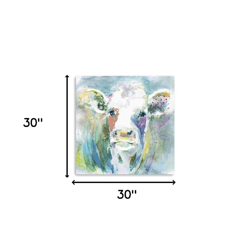 Watercolor Cow Unframed Print Wall Art