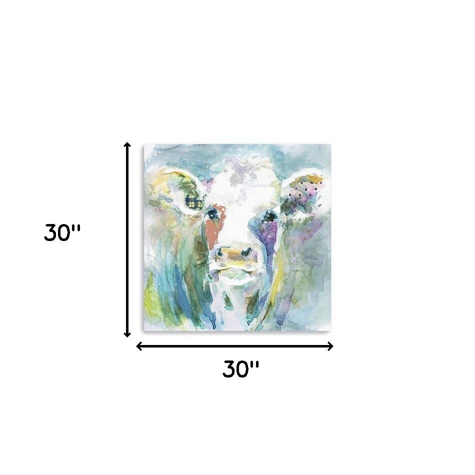 Watercolor Cow Unframed Print Wall Art