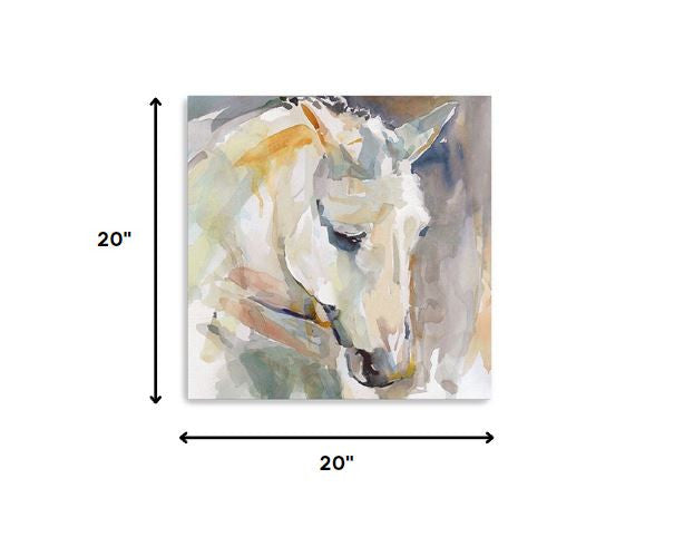 40" x 40" Abstract Watercolor Horse Canvas Wall Art