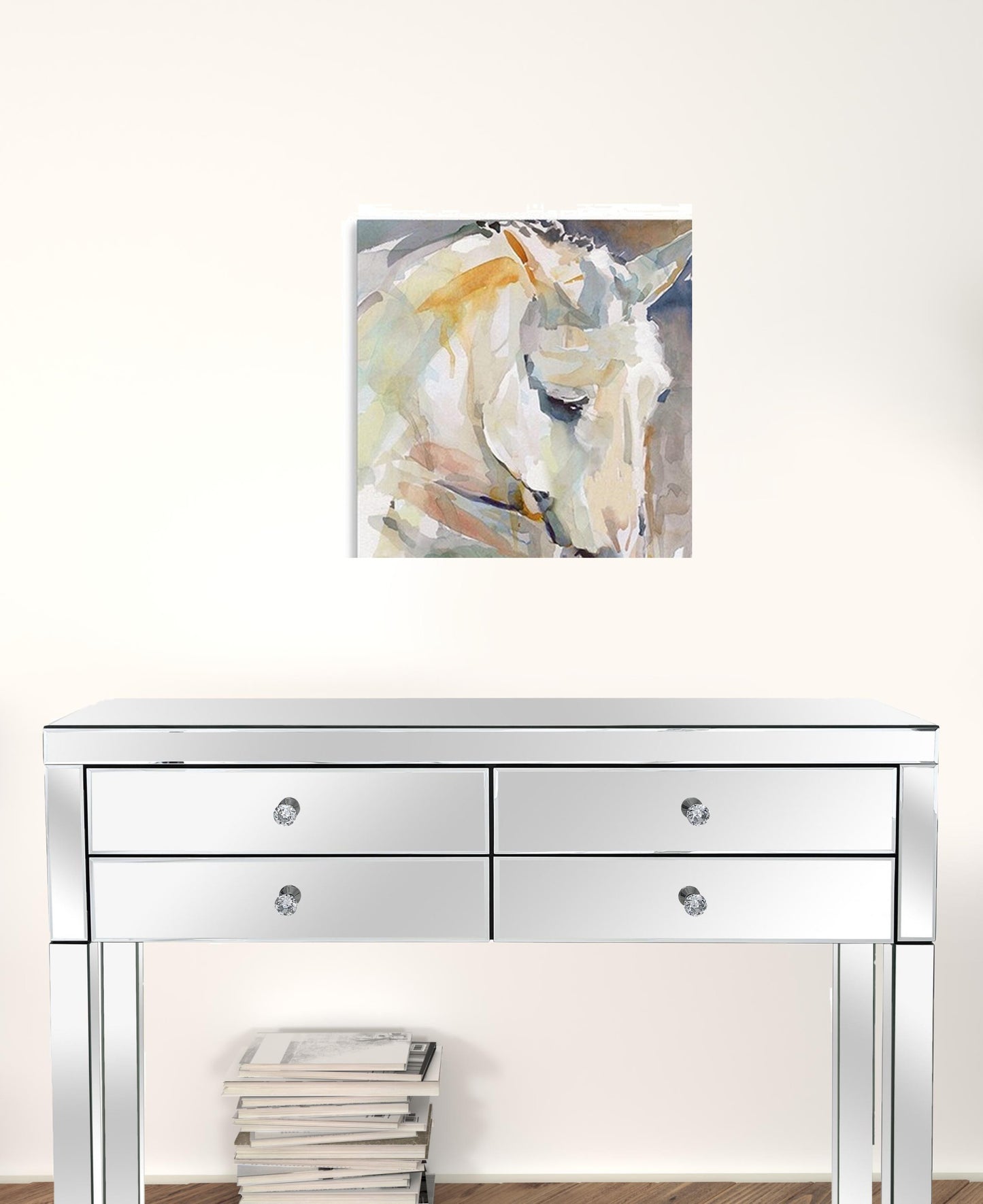 40" x 40" Abstract Watercolor Horse Canvas Wall Art