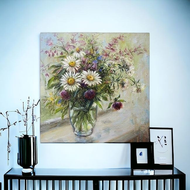 Pretty Vase Of Flowers Unframed Print Wall Art