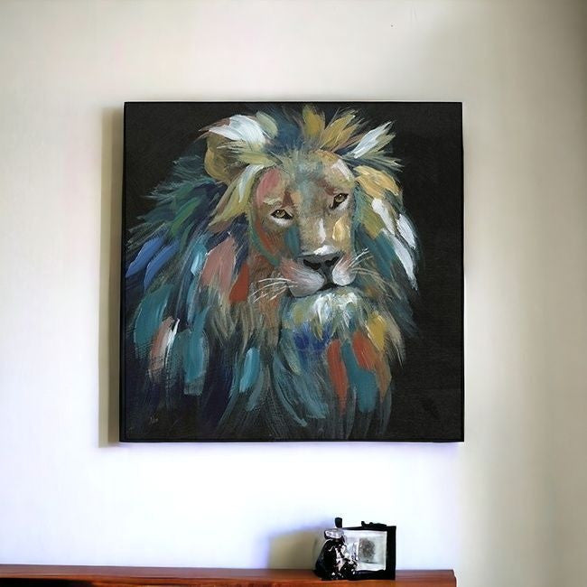 Painted Lion Portrait Unframed Print Wall Art