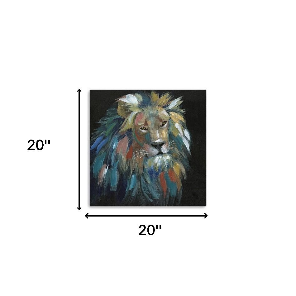 Painted Lion Portrait Unframed Print Wall Art